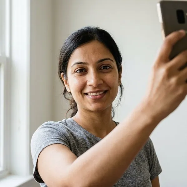 A phone selfie used as input